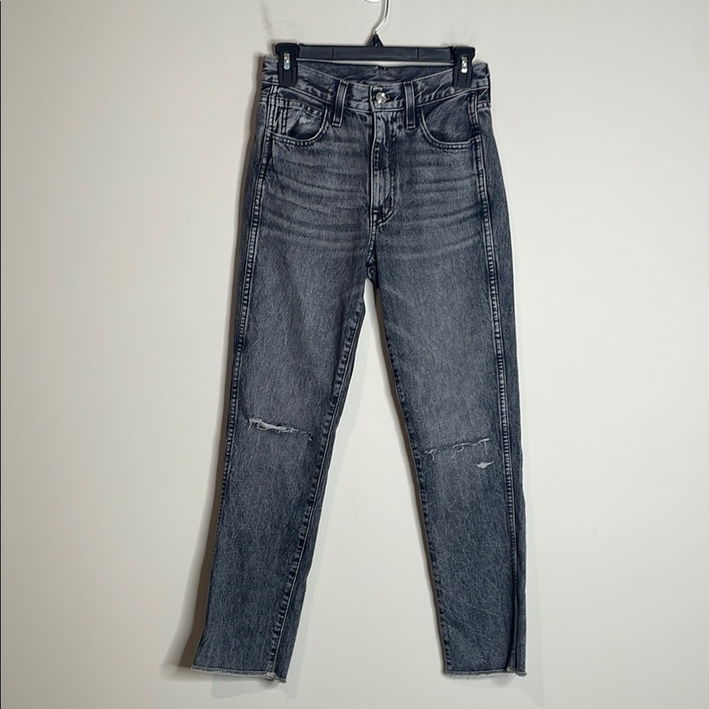 SLVRLAKE | Women’s Black Washed Hero Style Straight Leg Jeans Size 25